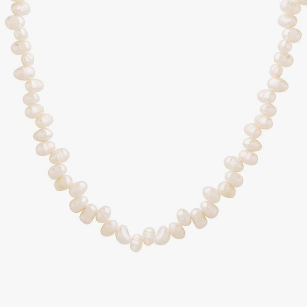 Antique Style Pearl Necklace with Baroque French Charm