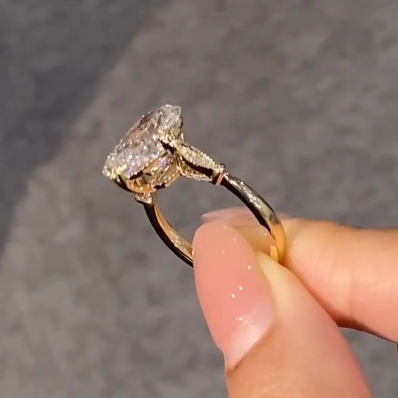 Elongated Cushion Cut Sterling Silver Ring
