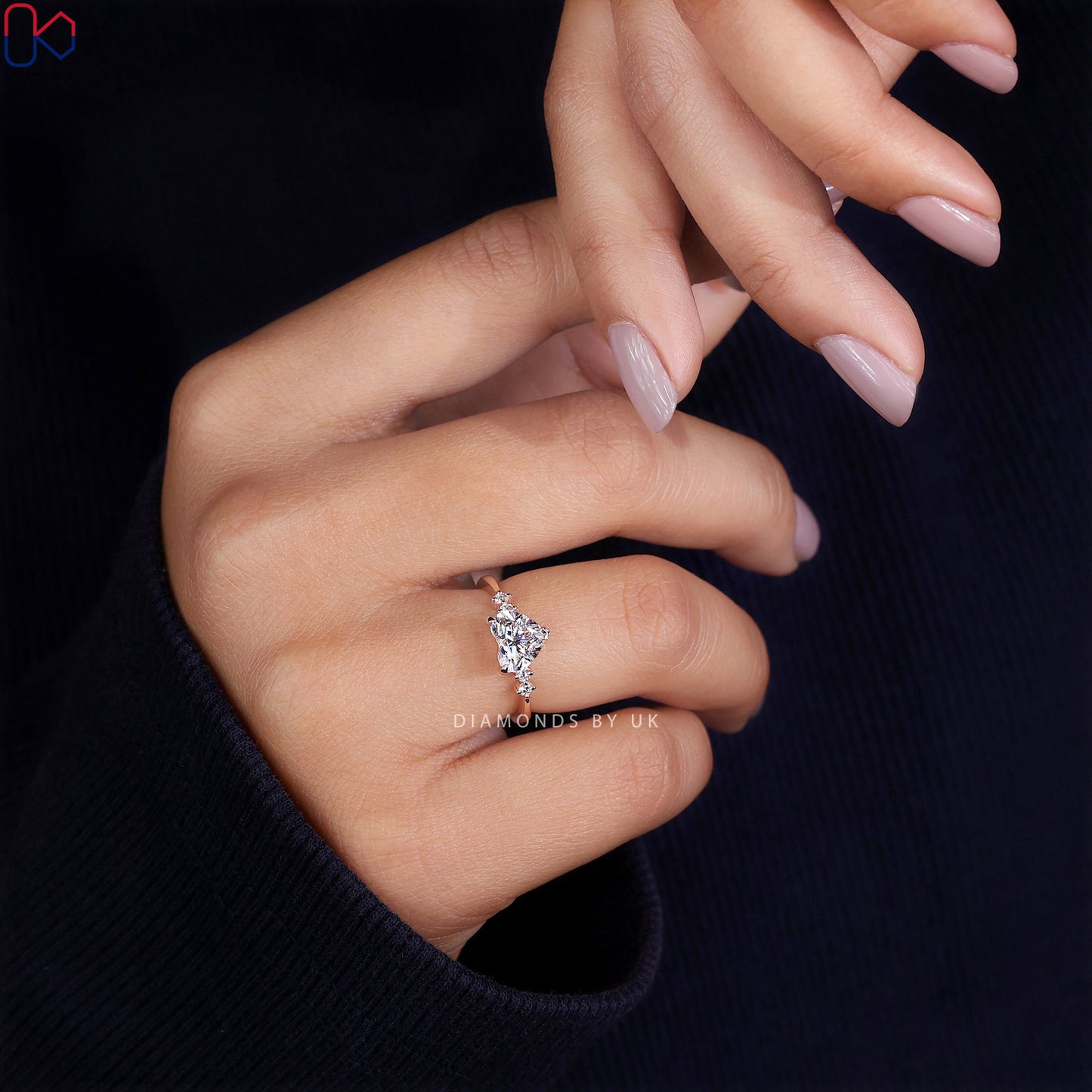 Heart Shaped Engagement Ring - Rose Gold