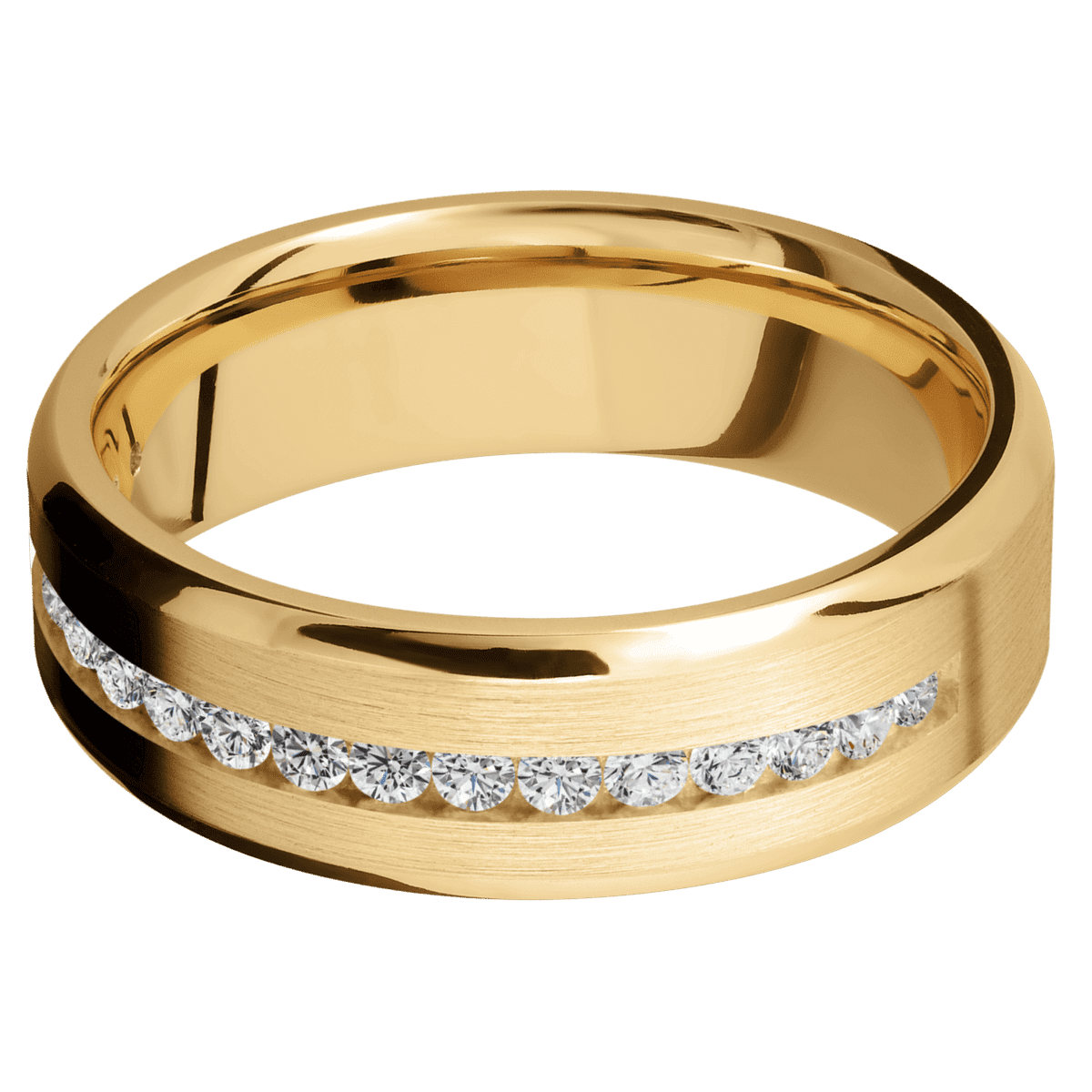10K Yellow Gold + Satin , Polish Finish
