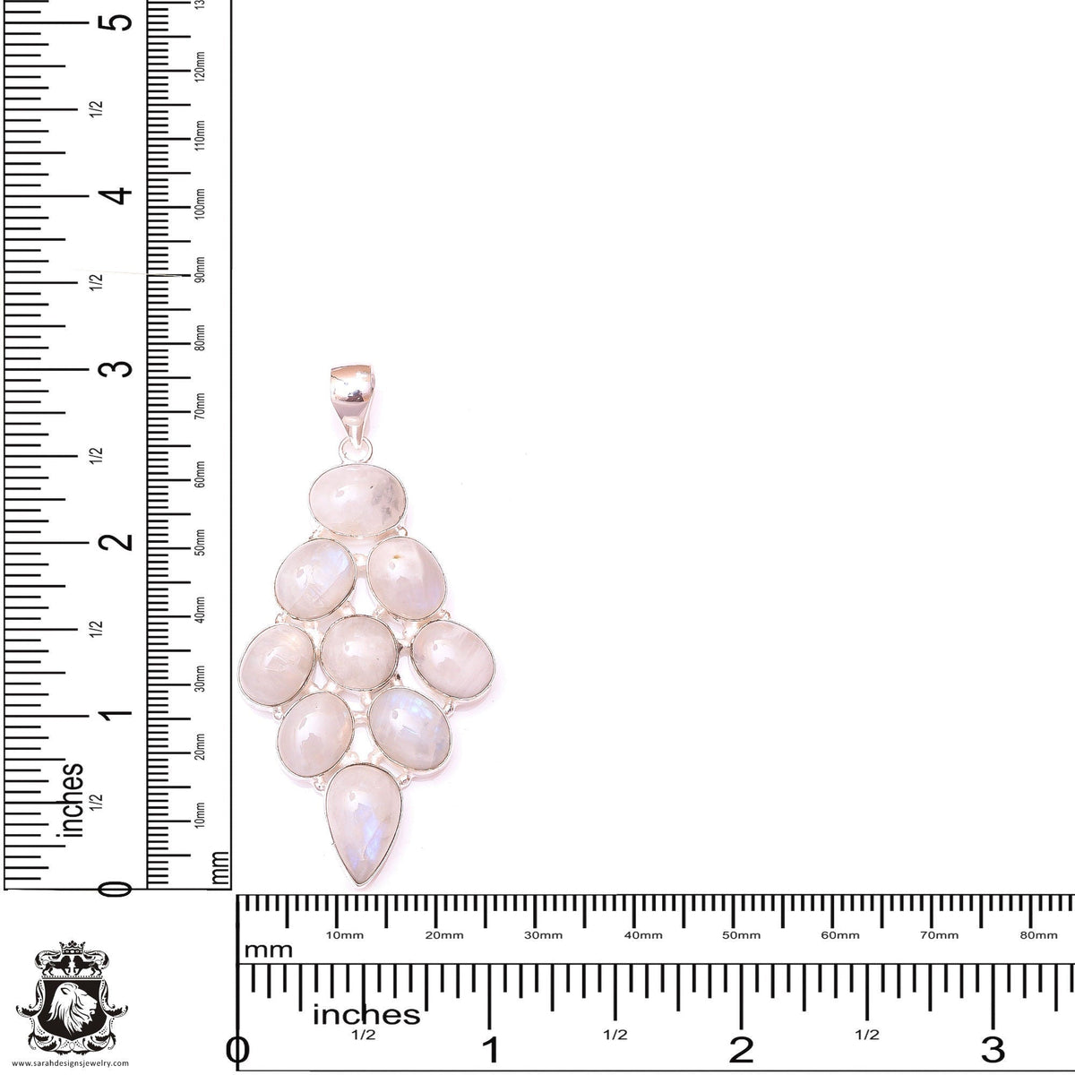 Rainbow Moonstone Pendant & 3MM Italian Chain P9773