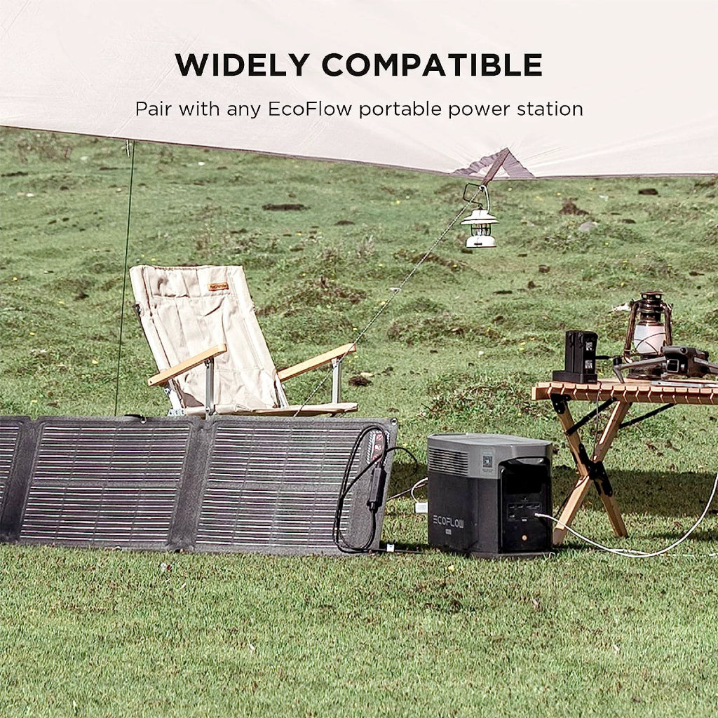 EcoFlow 110W Portable Solar Panel Foldable Self Support All Weather Ready Solar Panel Board With Carry Case IP68 Waterproof Monocrystalline Silicon