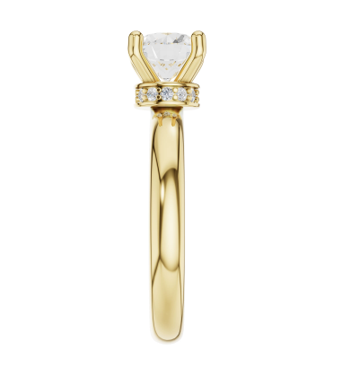 14KY Hidden Halo Diamond Semi-Mount Engagement Ring