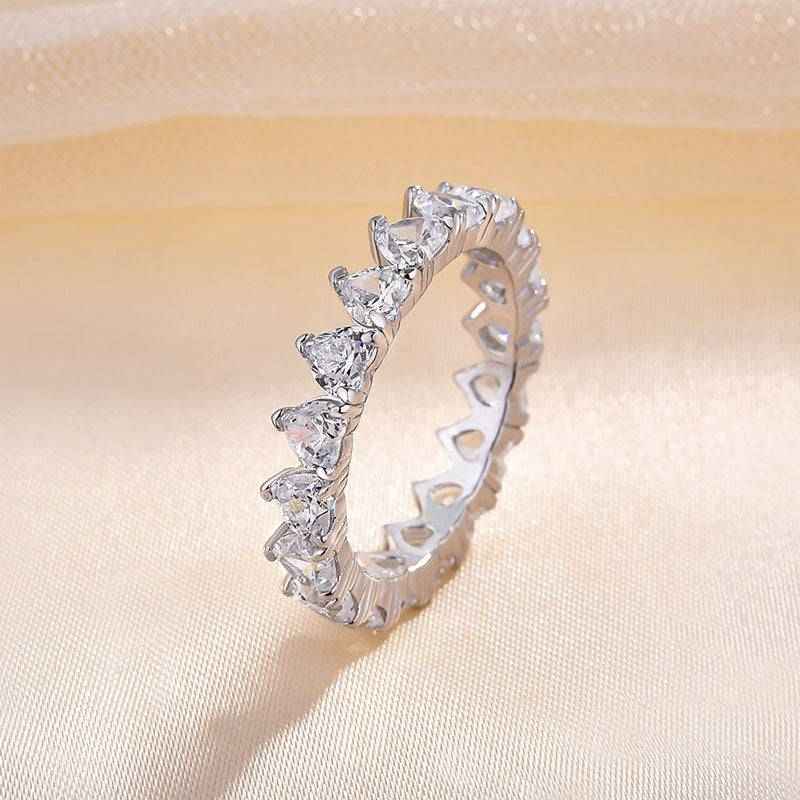 Solarii Heart Cut Wedding Ring In 925 Sterling Silver
