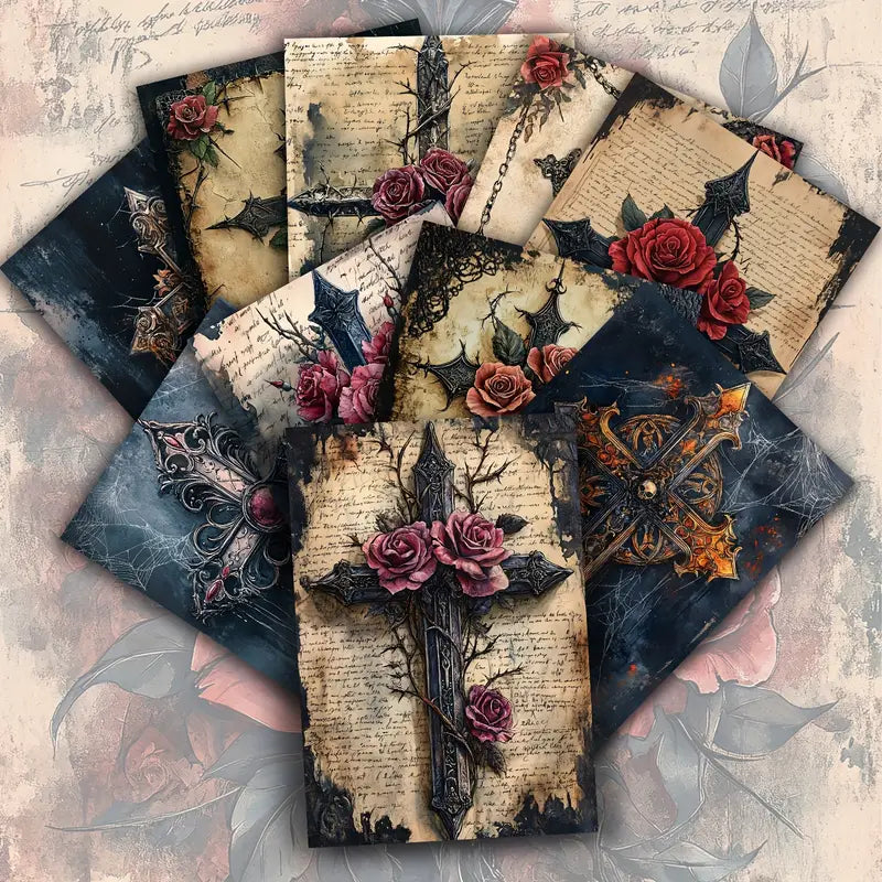 Gothic Rose Cross Postcards