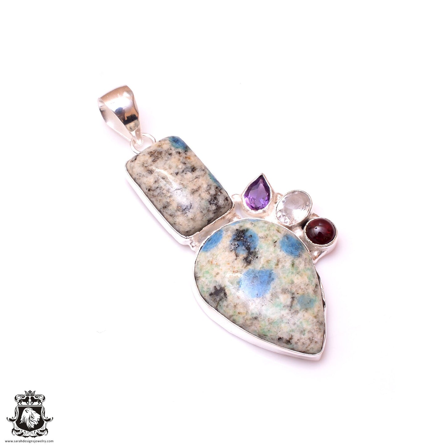 K2 Jasper Afghanite Azurite Pendant & 3MM Italian Chain P10111