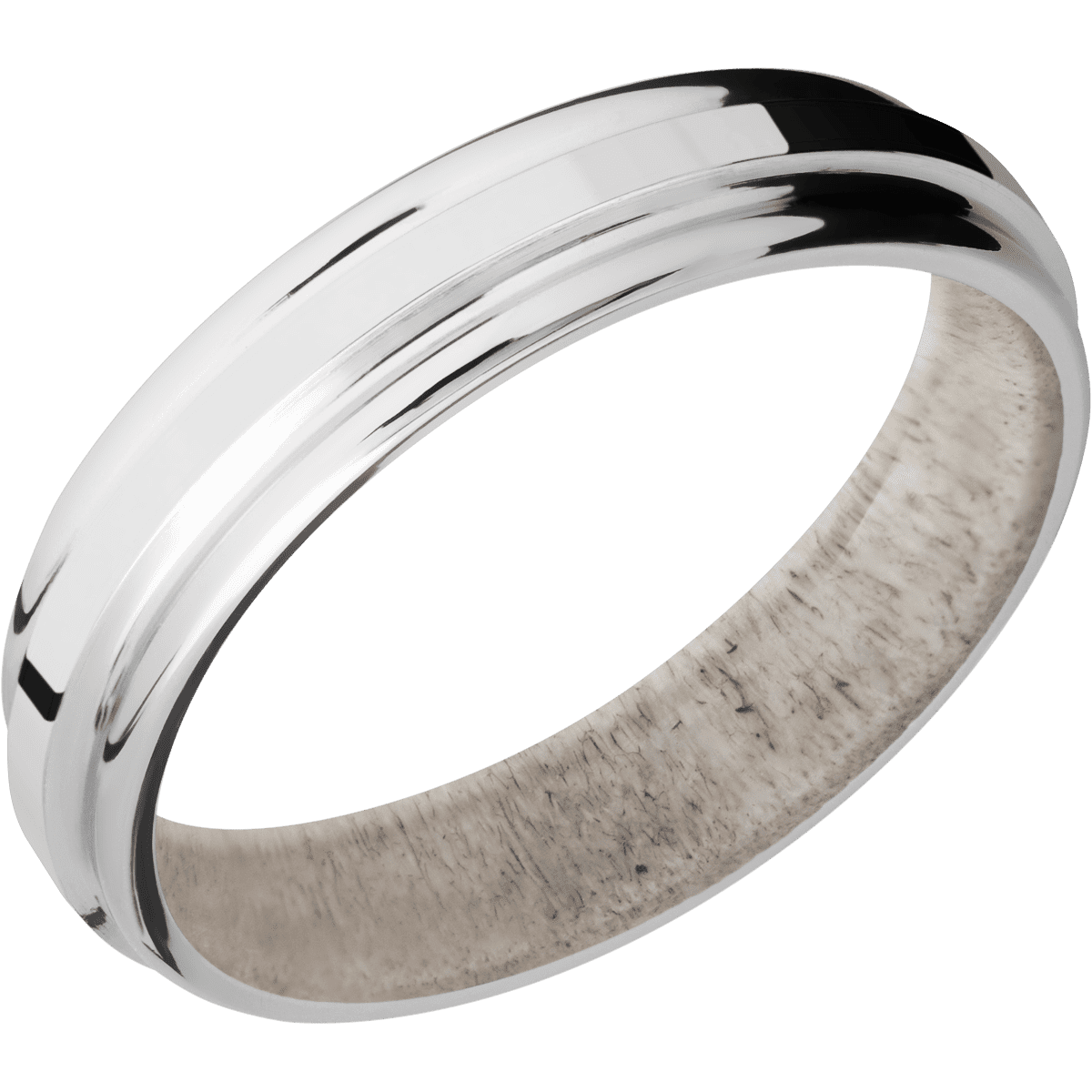 10K White Gold + Polish , Polish Finish + Antler