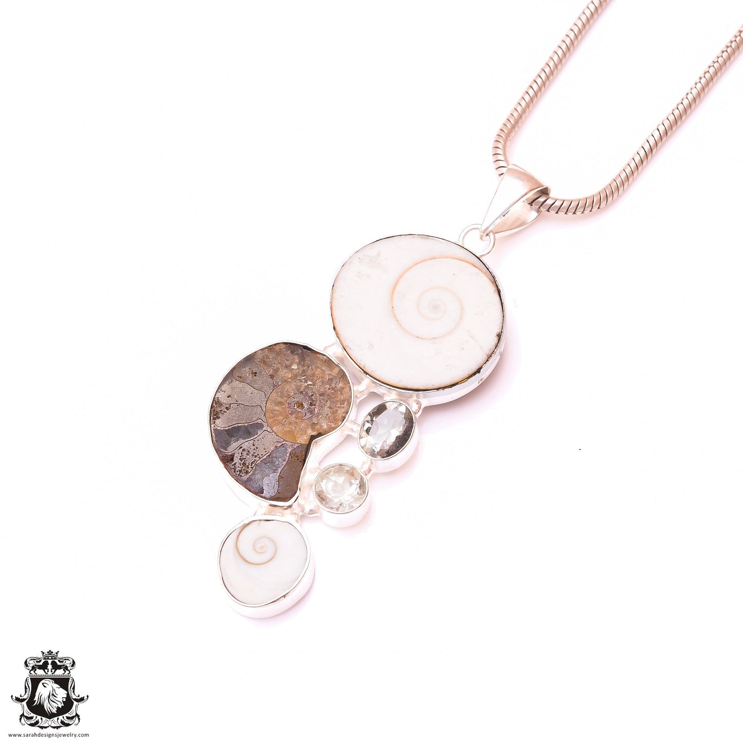 Ammonite Shiva Shell Pendant & 3MM Italian Chain P9812