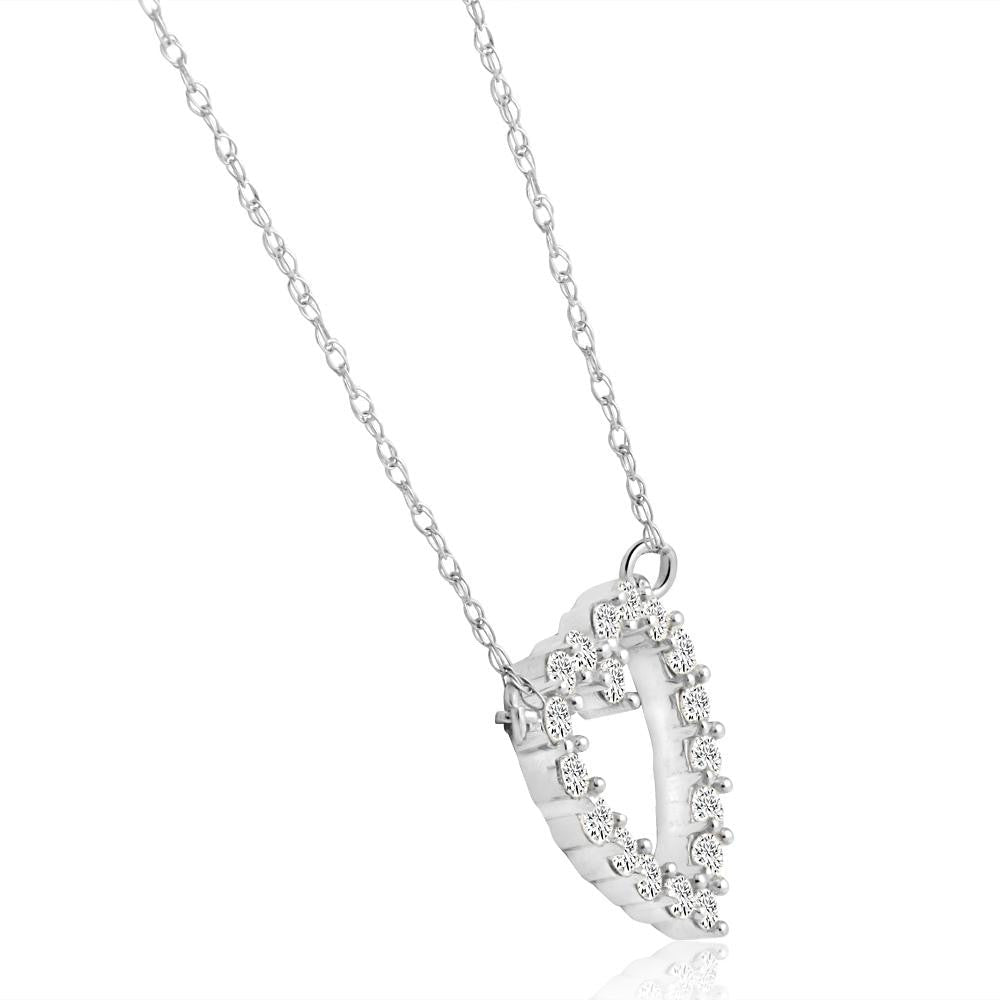 1/2Ct Heart Diamond Pendant in 10k White or Yellow Gold
