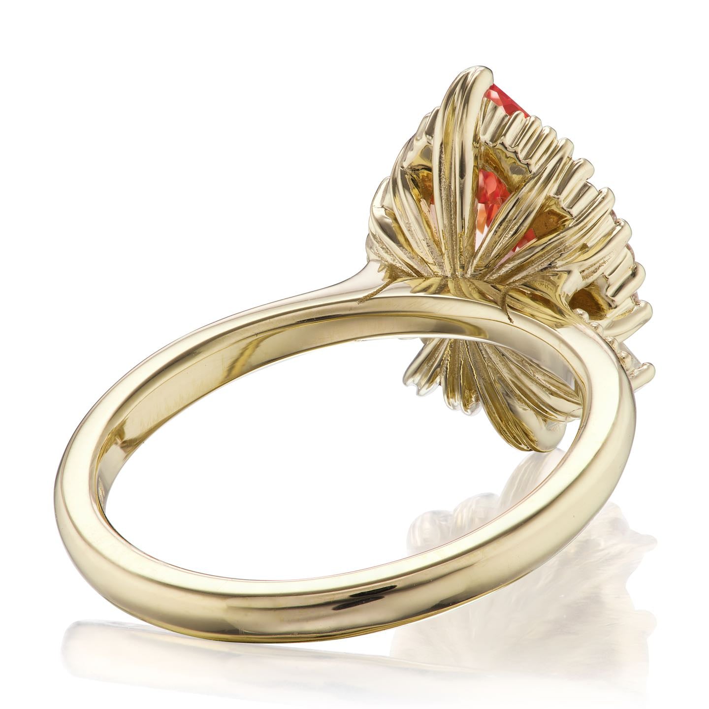 ・ARTEMIS・Pear Peach Sapphire Center, Diamond Accents (2.21ctw+)