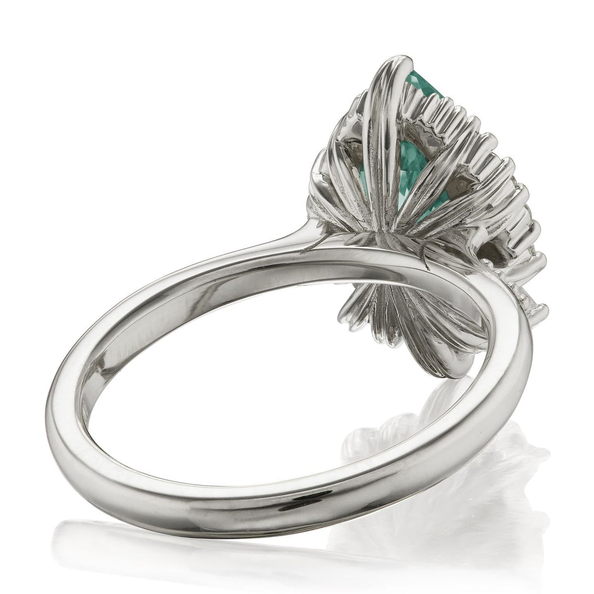 ・ARTEMIS・Pear Aqua-Teal Iconic™ Moissanite Center, Diamond Accents (1.81ctw+)