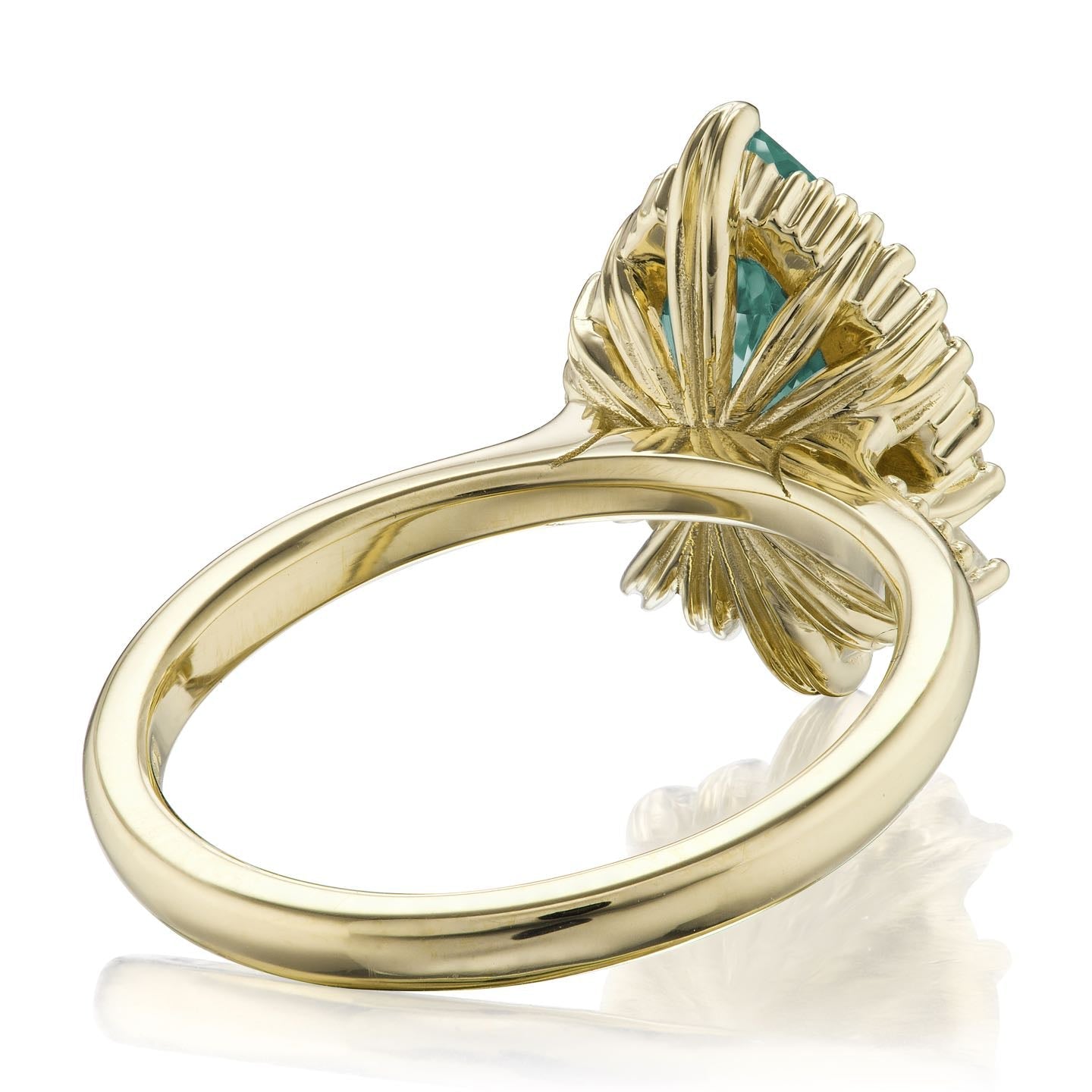 ・ARTEMIS・Pear Aqua-Teal Iconic™ Moissanite Center, Diamond Accents (1.81ctw+)