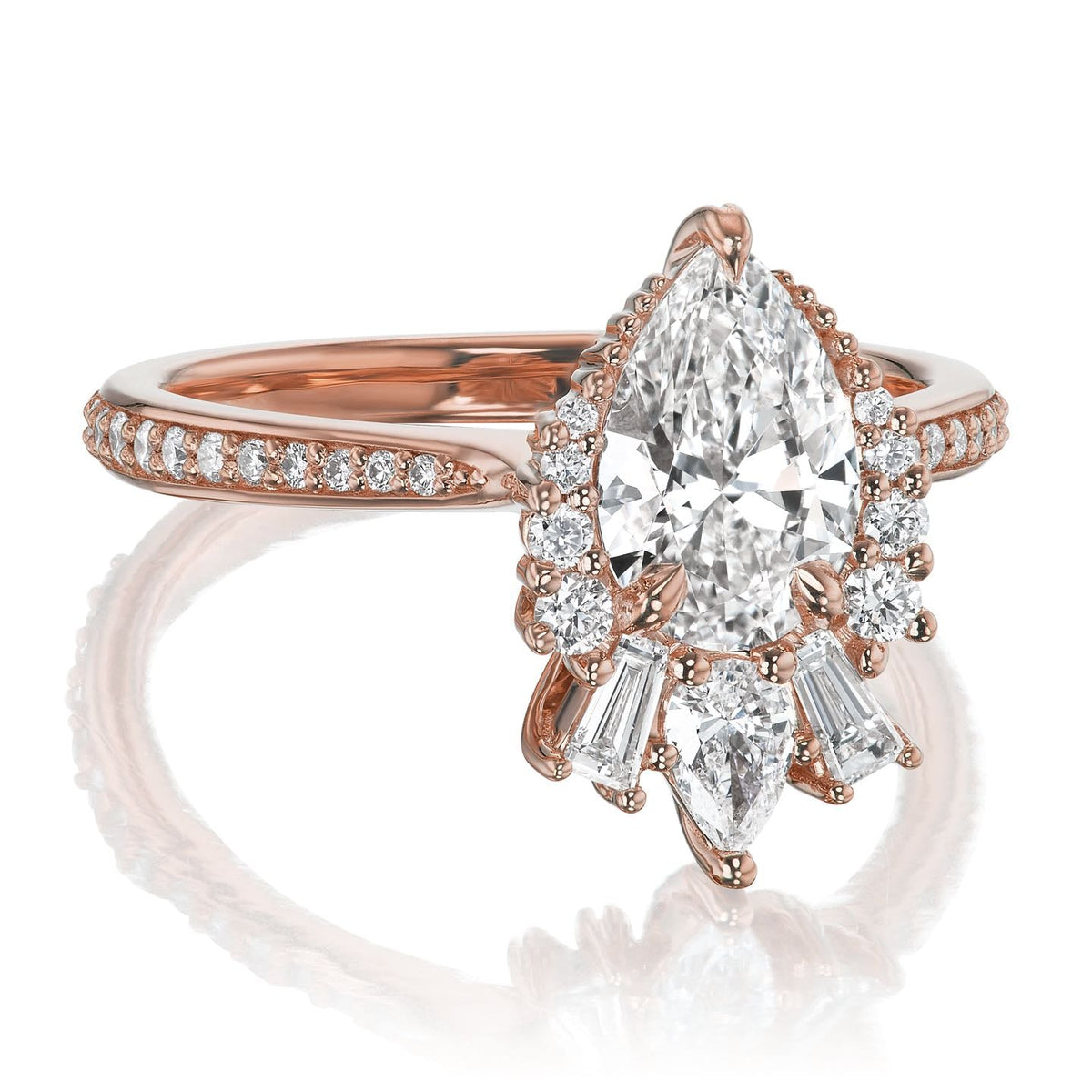 ・ARTEMIS・Pear Lab-Grown Diamond Center, Diamond Accents (1.47ctw+)