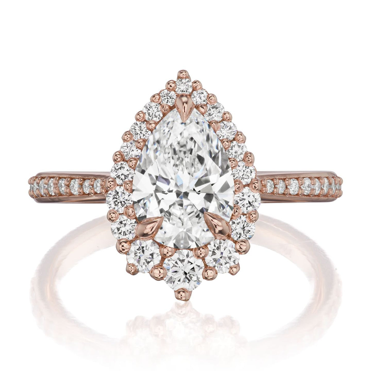 ・CELESTE・Pear Lab-Grown Diamond Center, Diamond Halo (1.49ctw+)