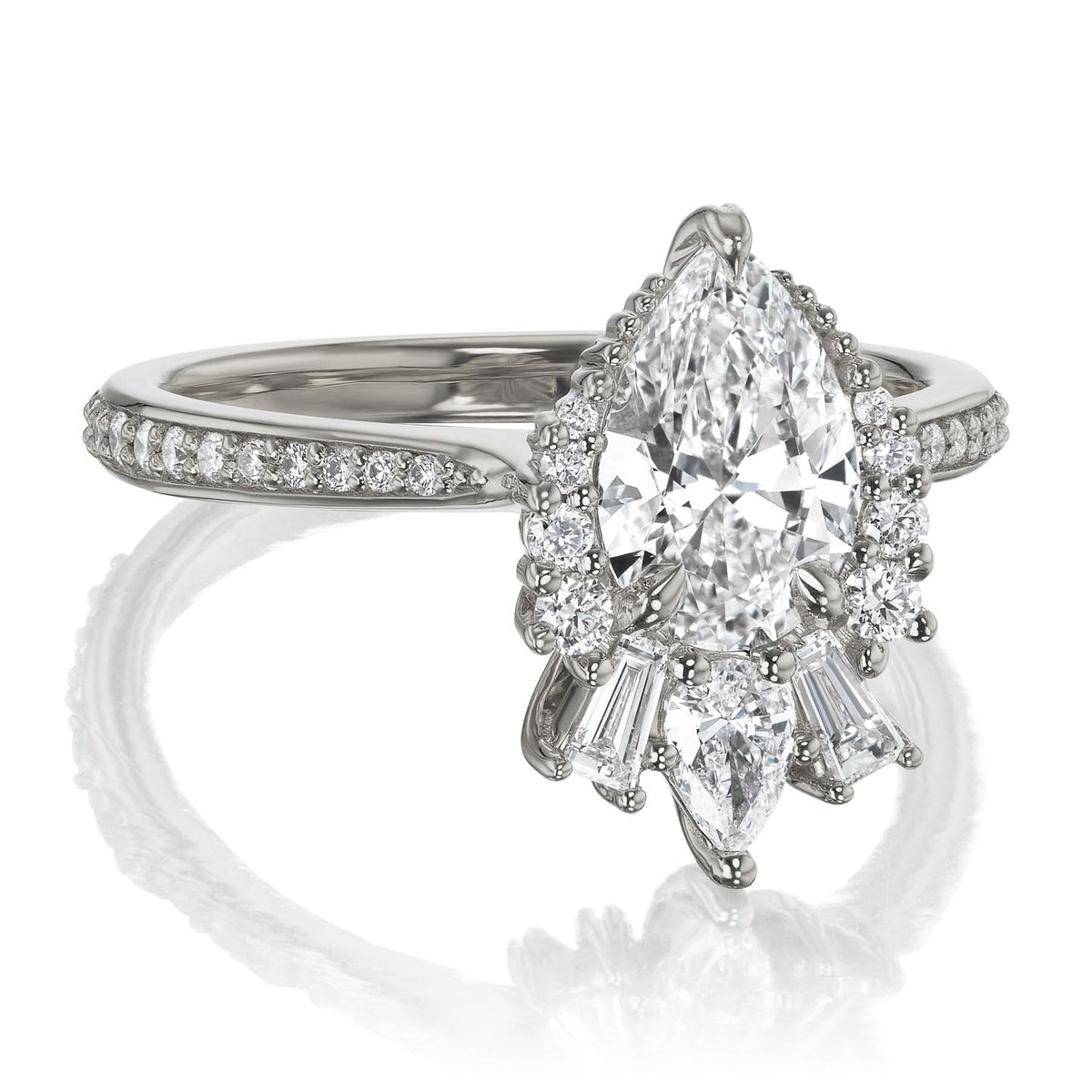 ・ARTEMIS・Pear Lab-Grown Diamond Center, Diamond Accents (1.47ctw+)