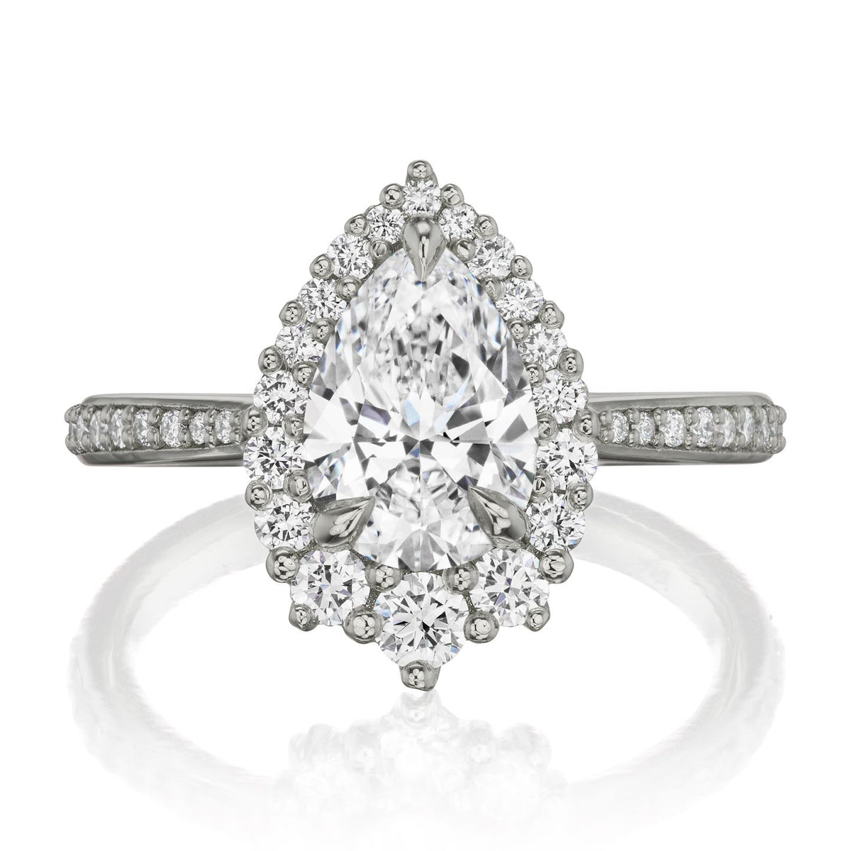 ・CELESTE・Pear Lab-Grown Diamond Center, Diamond Halo (1.49ctw+)