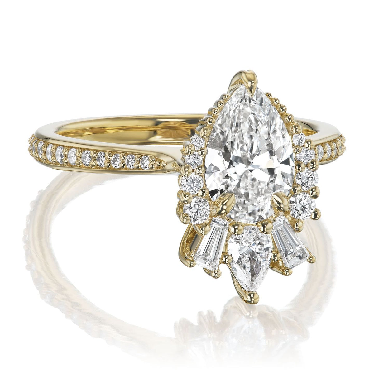 ・ARTEMIS・Pear Lab-Grown Diamond Center, Diamond Accents (1.47ctw+)
