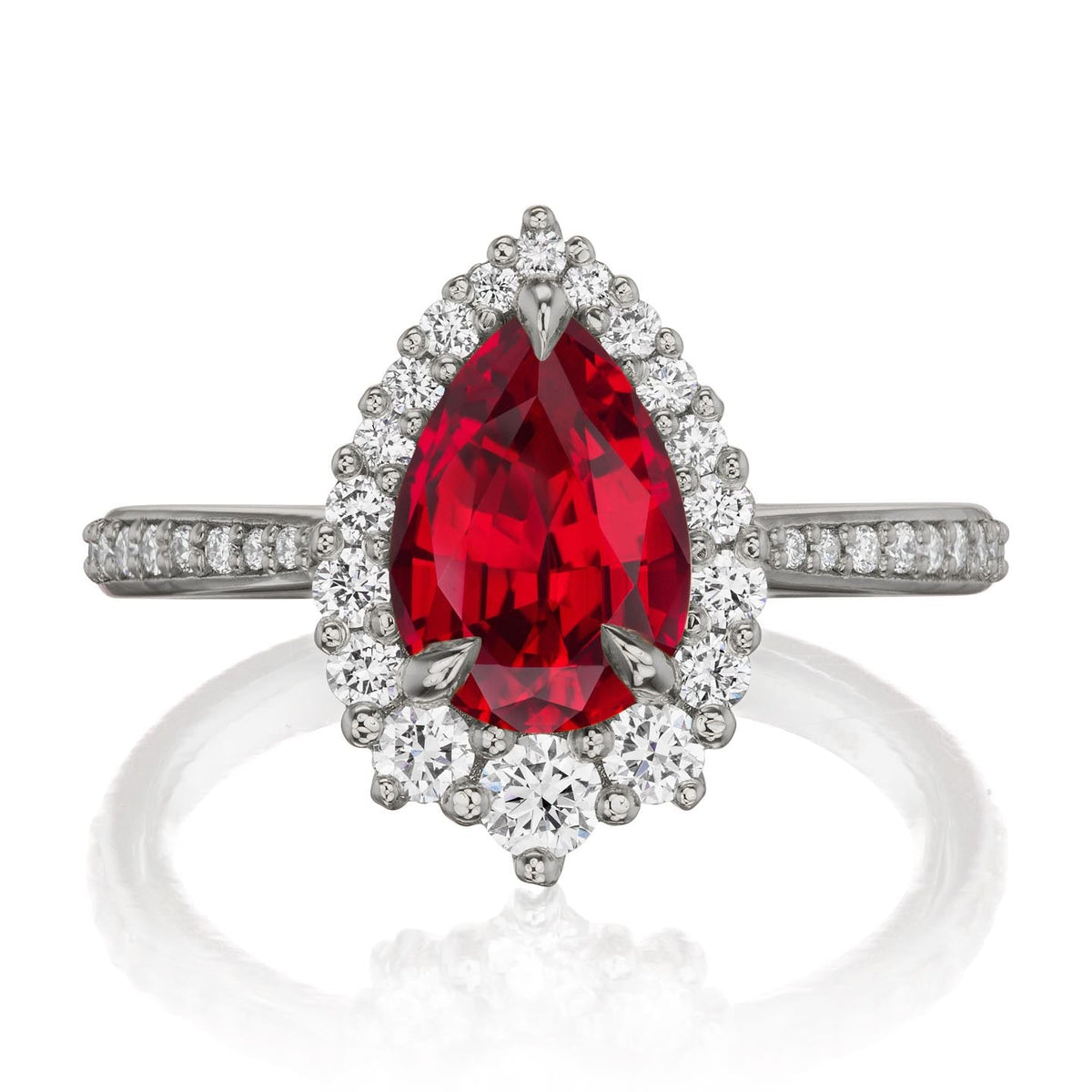 ・CELESTE・Pear Ruby Center, Diamond Halo (2.23ctw+)