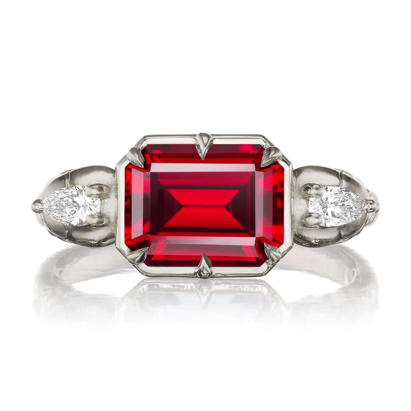 ・JULIET・Emerald Cut Ruby, Skulls (3.4ctw)