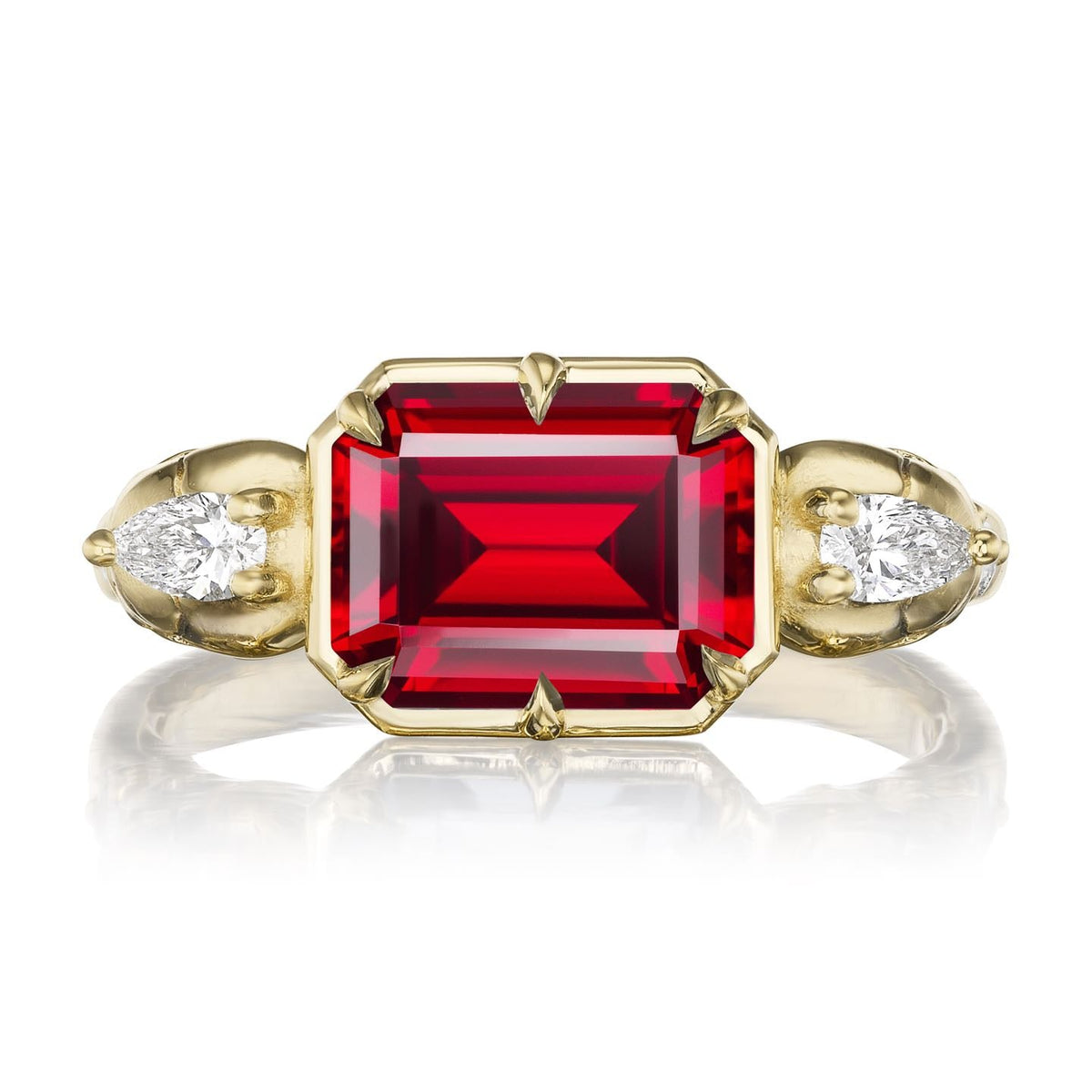 ・JULIET・Emerald Cut Ruby, Skulls (3.4ctw)