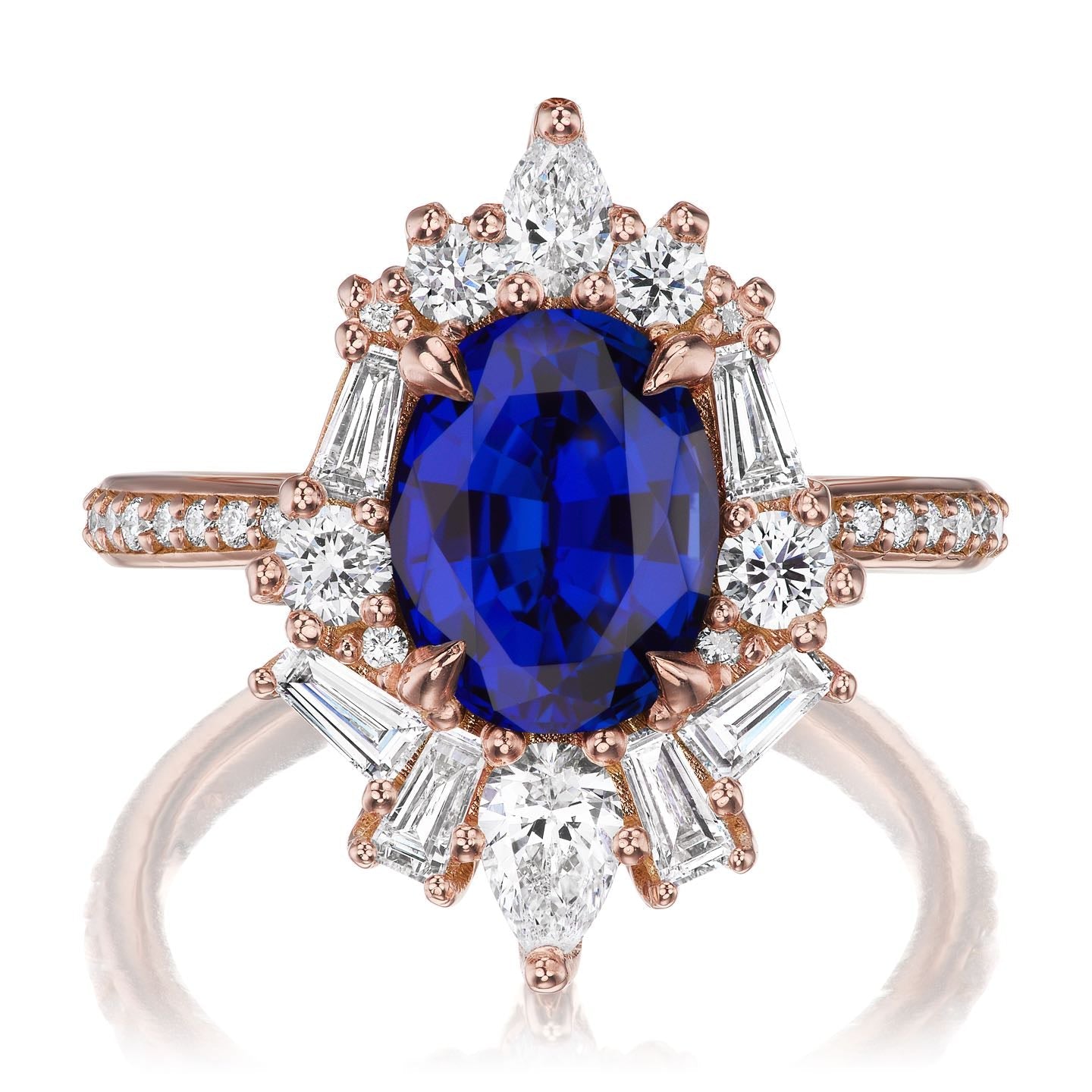 ・NYX・Oval Blue Sapphire Center, Diamond Accents (3.40ctw+)