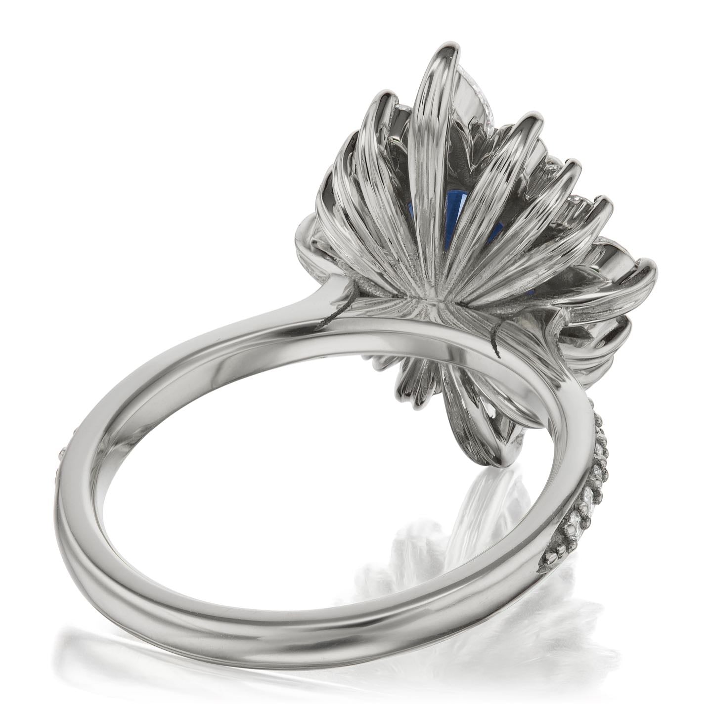 ・ANIKA・Oval Blue Sapphire Center, Diamond Halo (3.35ctw+)