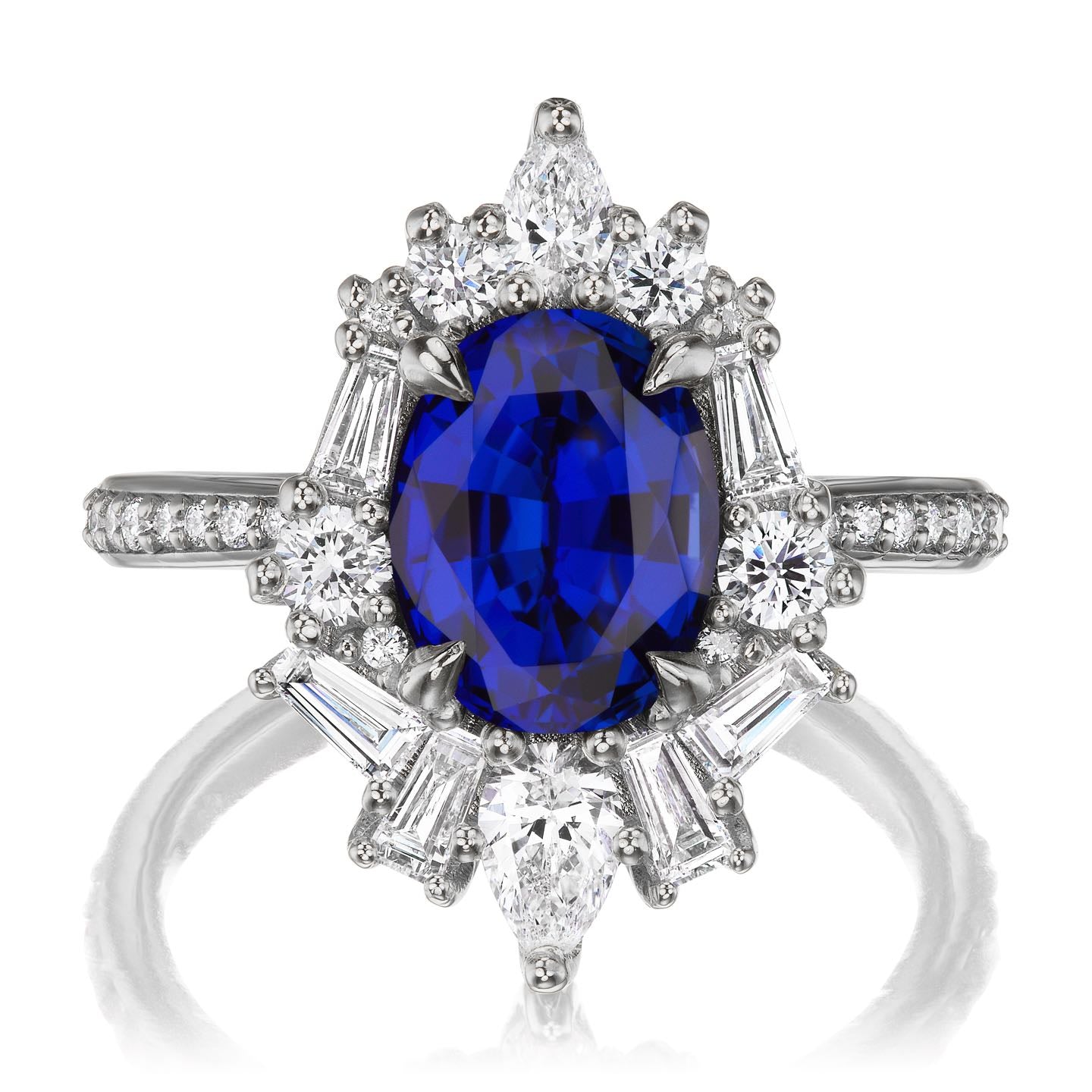・NYX・Oval Blue Sapphire Center, Diamond Accents (3.40ctw+)
