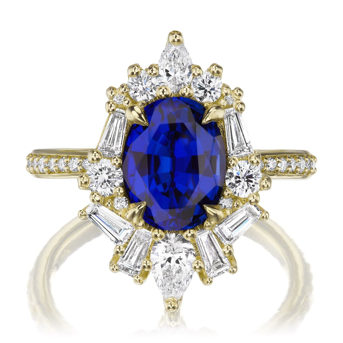 ・NYX・Oval Blue Sapphire Center, Diamond Accents (3.40ctw+)