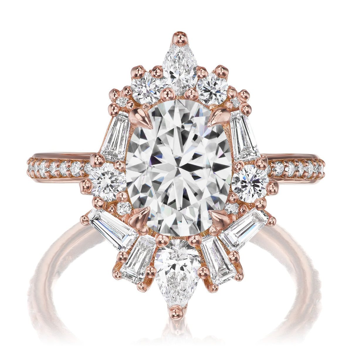 ・NYX・Oval Moissanite Center, Diamond Accents (2.80ctw+)
