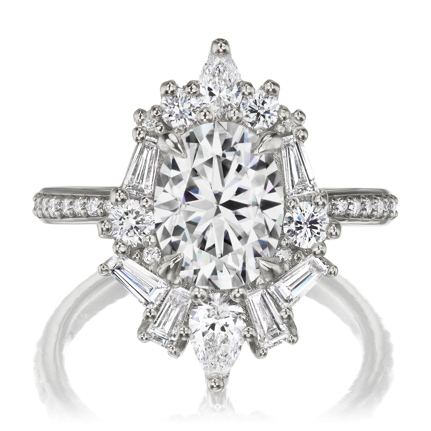 ・NYX・Oval Moissanite Center, Diamond Accents (2.80ctw+)