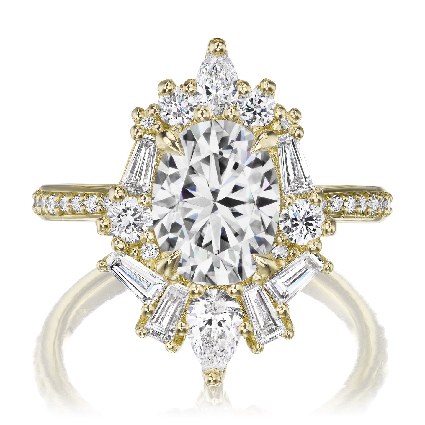 ・NYX・Oval Moissanite Center, Diamond Accents (2.80ctw+)