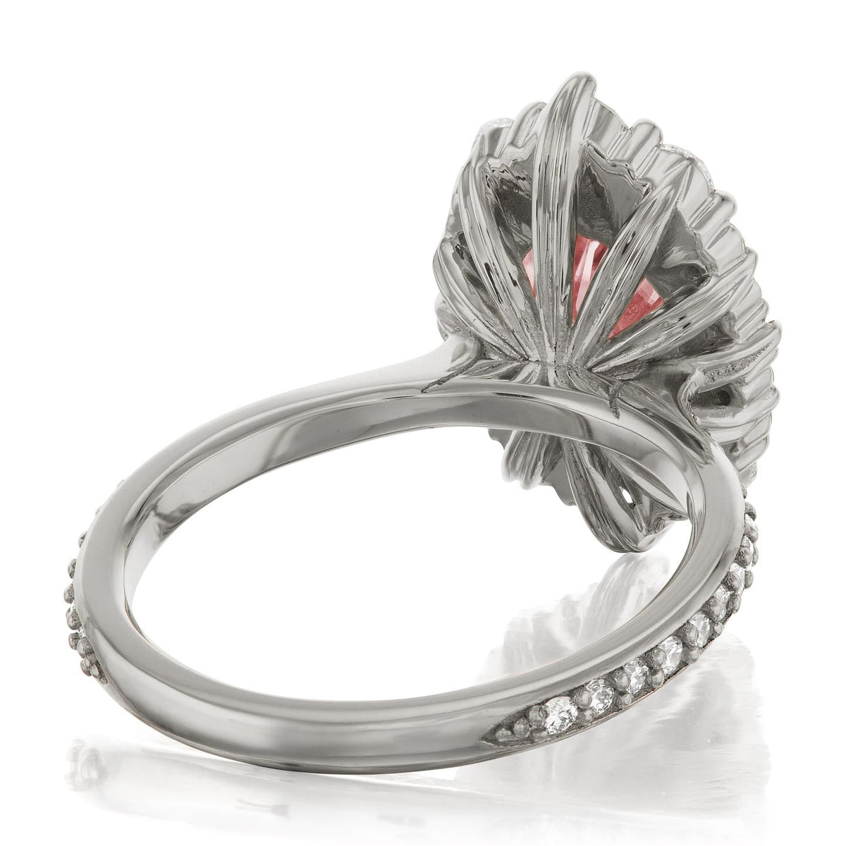 ・SOFIA・Oval Peach Sapphire Center, Diamond Halo (3.25ctw+)