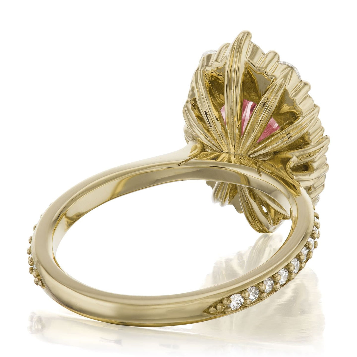・SOFIA・Oval Peach Sapphire Center, Diamond Halo (3.25ctw+)