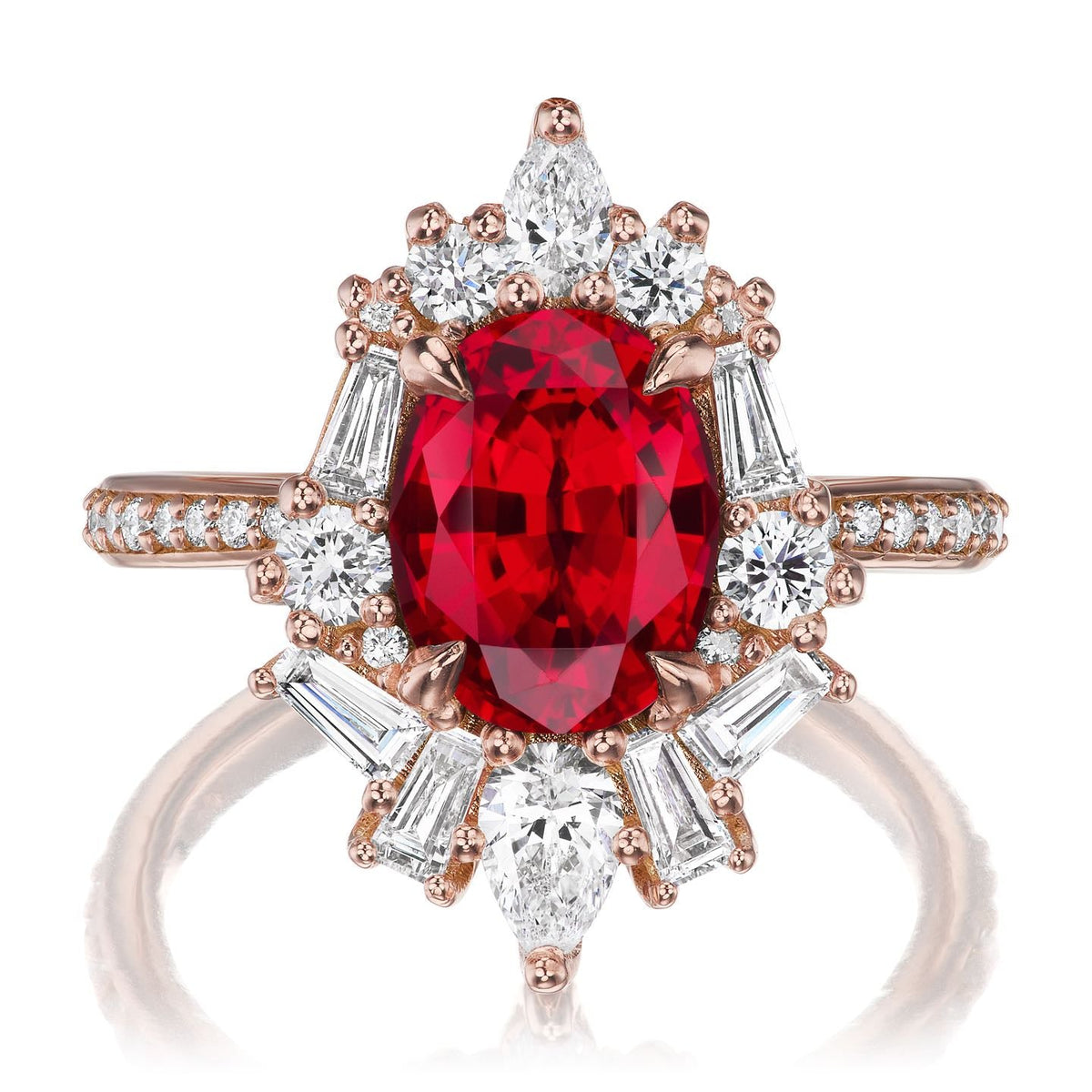 ・NYX・Oval Ruby Center, Diamond Accents (3.40ctw+)