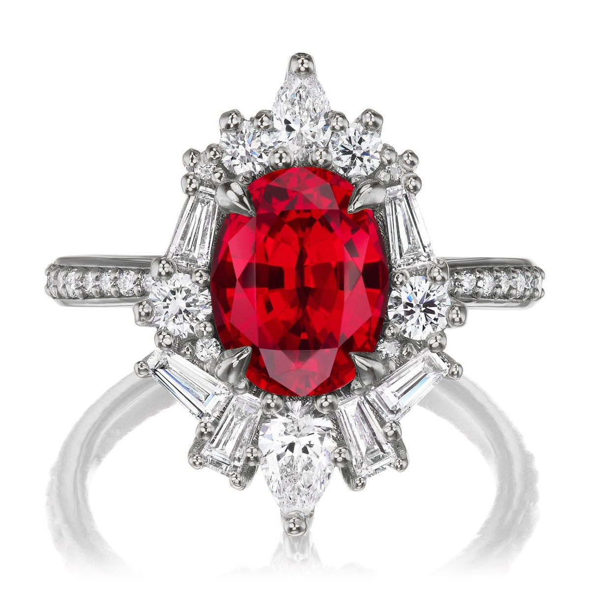 ・NYX・Oval Ruby Center, Diamond Accents (3.40ctw+)