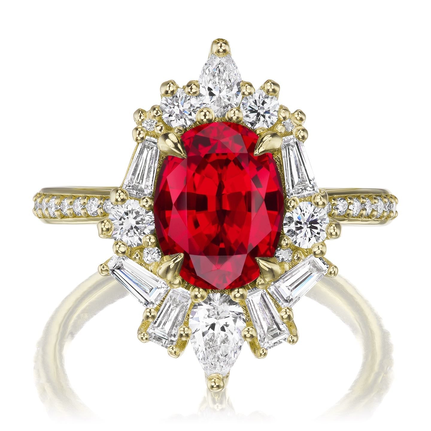 ・NYX・Oval Ruby Center, Diamond Accents (3.40ctw+)