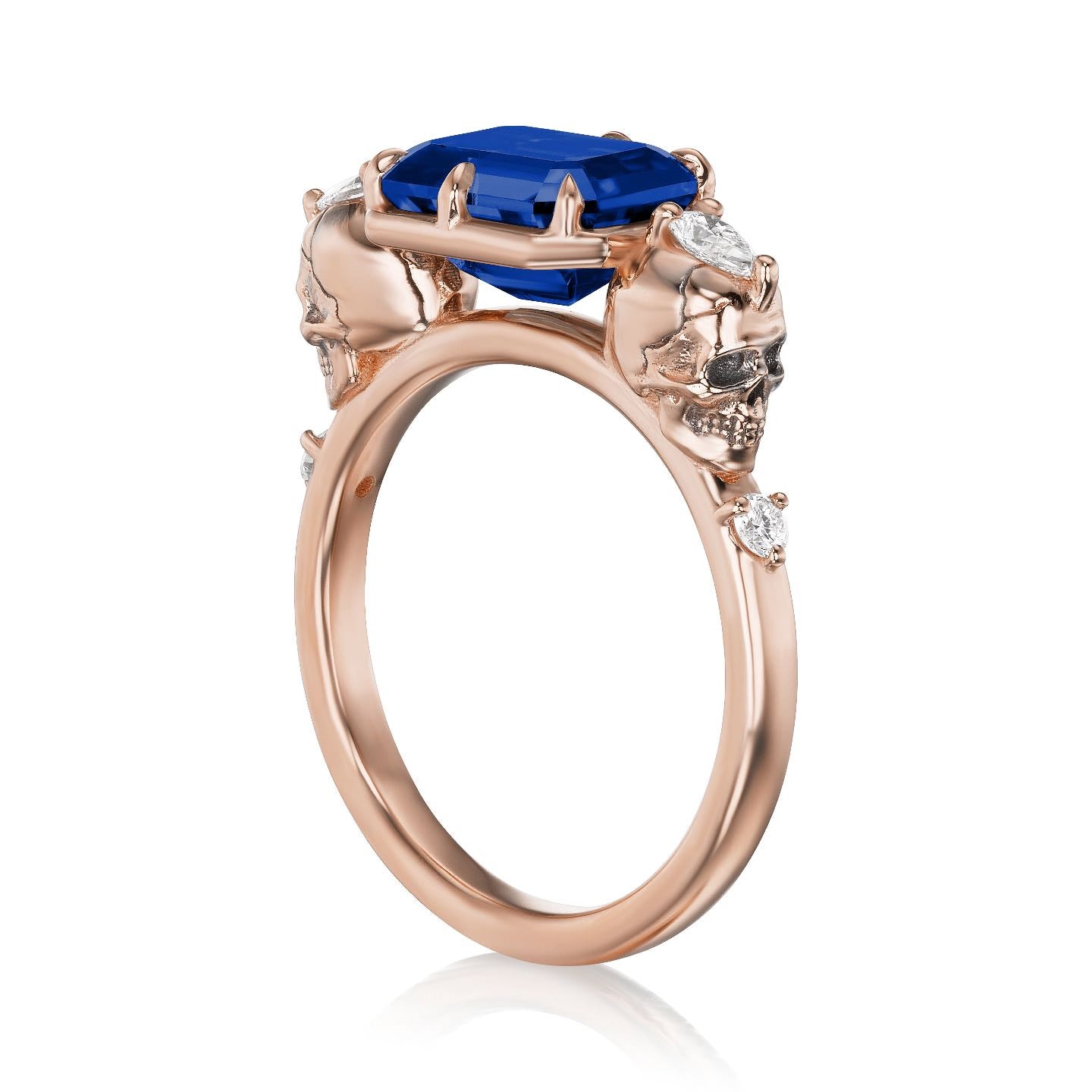 ・JULIET・Radiant Blue Sapphire, Skulls (3.1ctw)