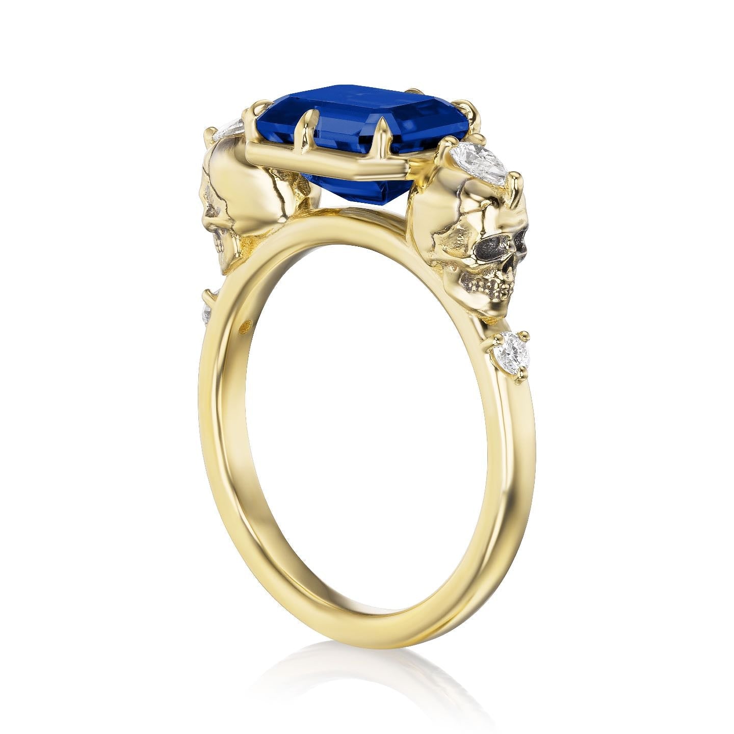 ・JULIET・Radiant Blue Sapphire, Skulls (3.1ctw)