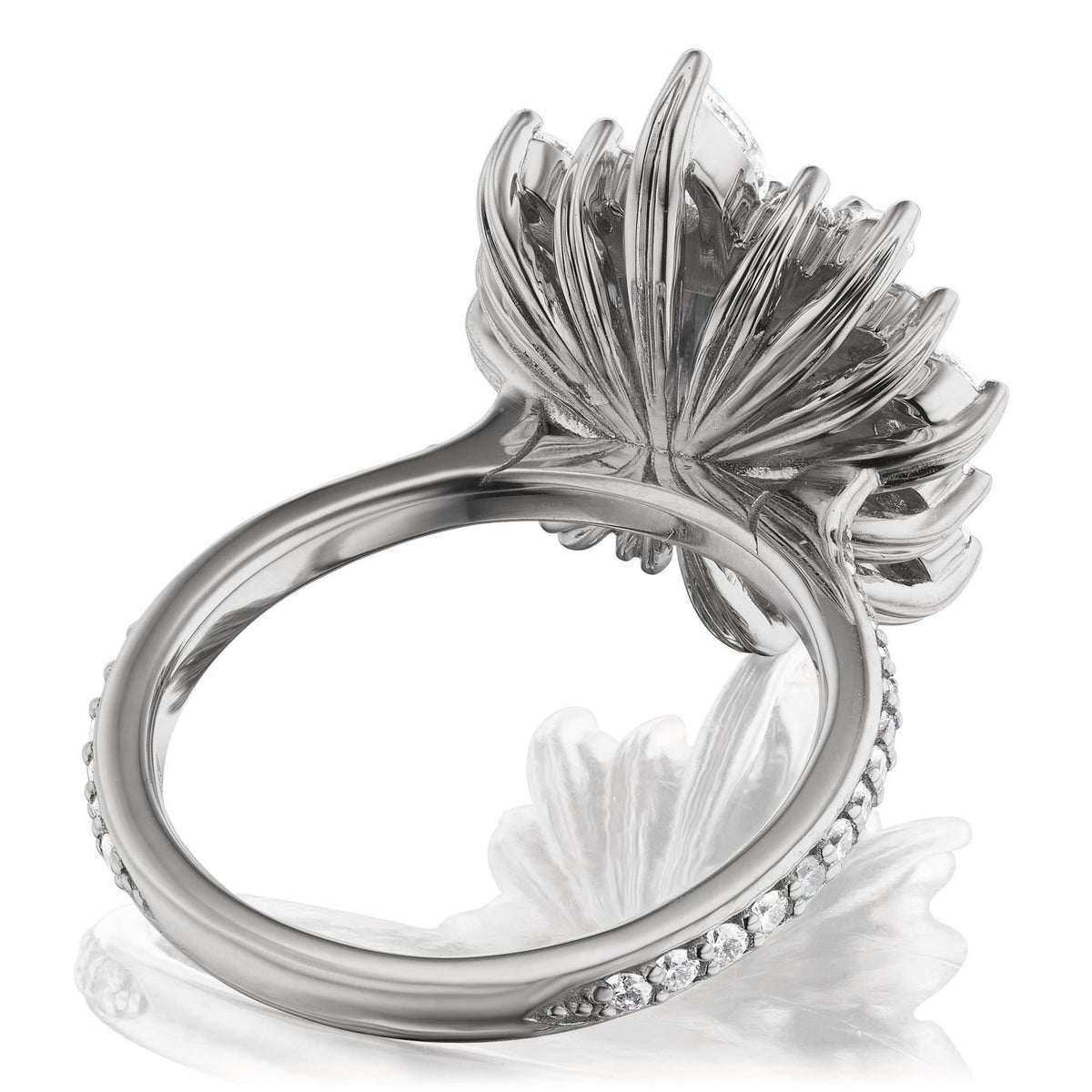 ・TALIA・Radiant Cut Iconic™ Grey Moissanite Center, Diamond Halo (3.55ctw+)