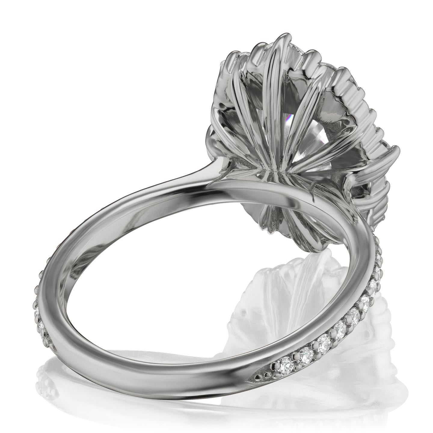 ・ADELINE・Radiant Cut Moissanite Center, Diamond Halo (3.18ctw+)