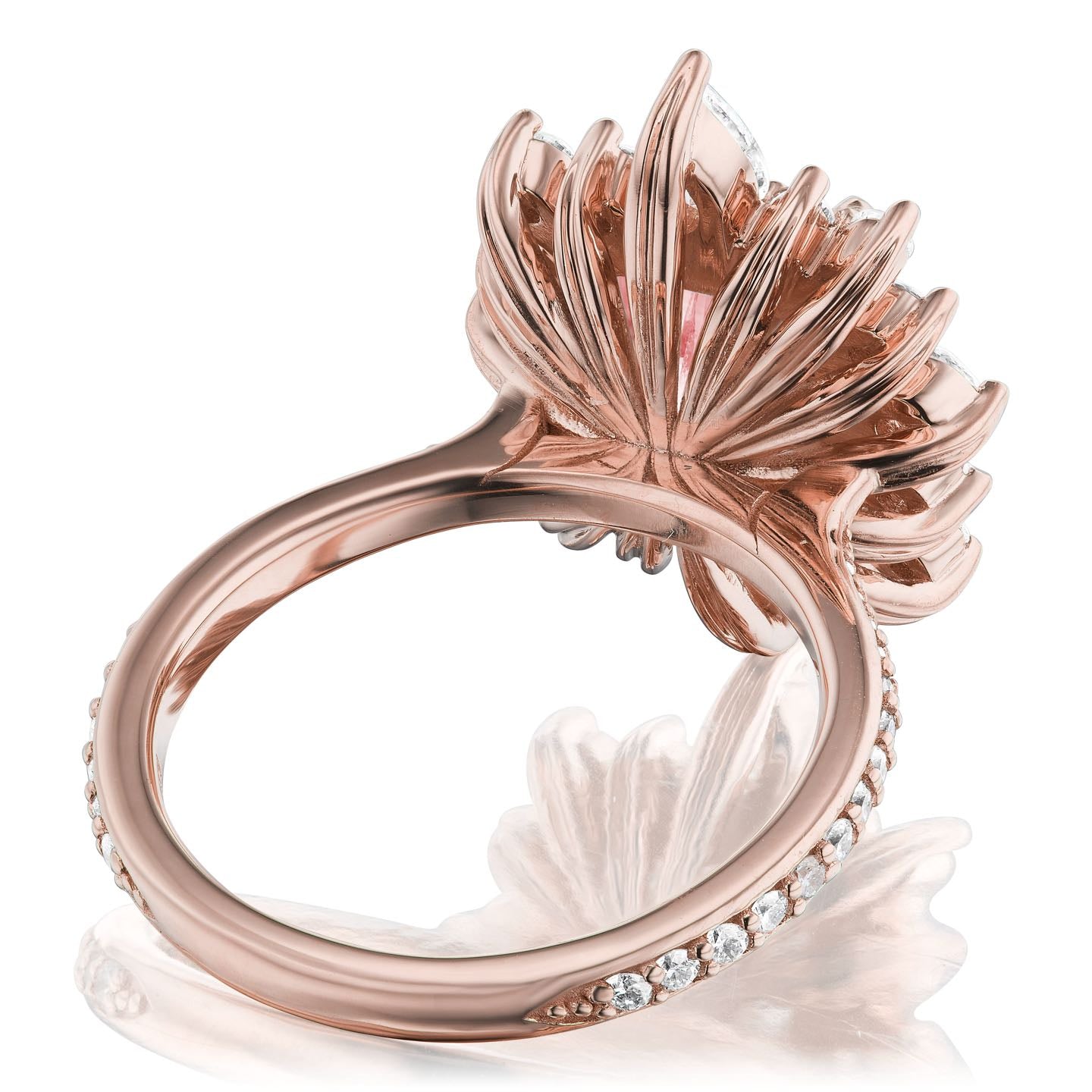 ・TALIA・Radiant Peach Sapphire Center, Diamond Halo (3.75ctw+)