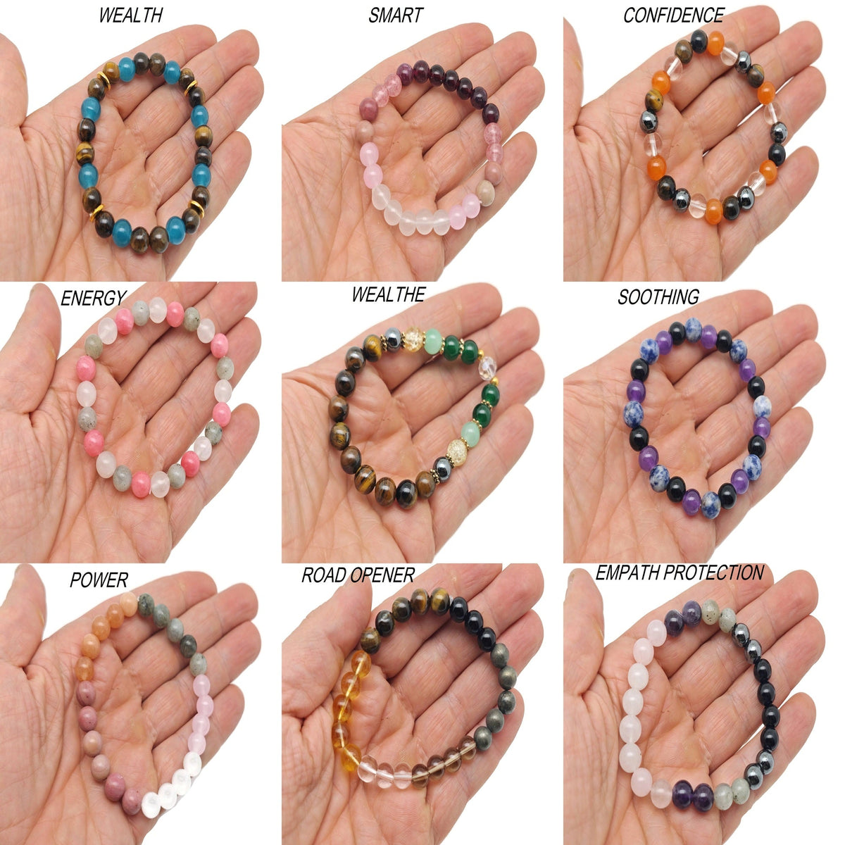 Intention Bracelet Crystal - Choose Your Bracelet - Handmade Men&Women Stretchy Bracelet - MIX
