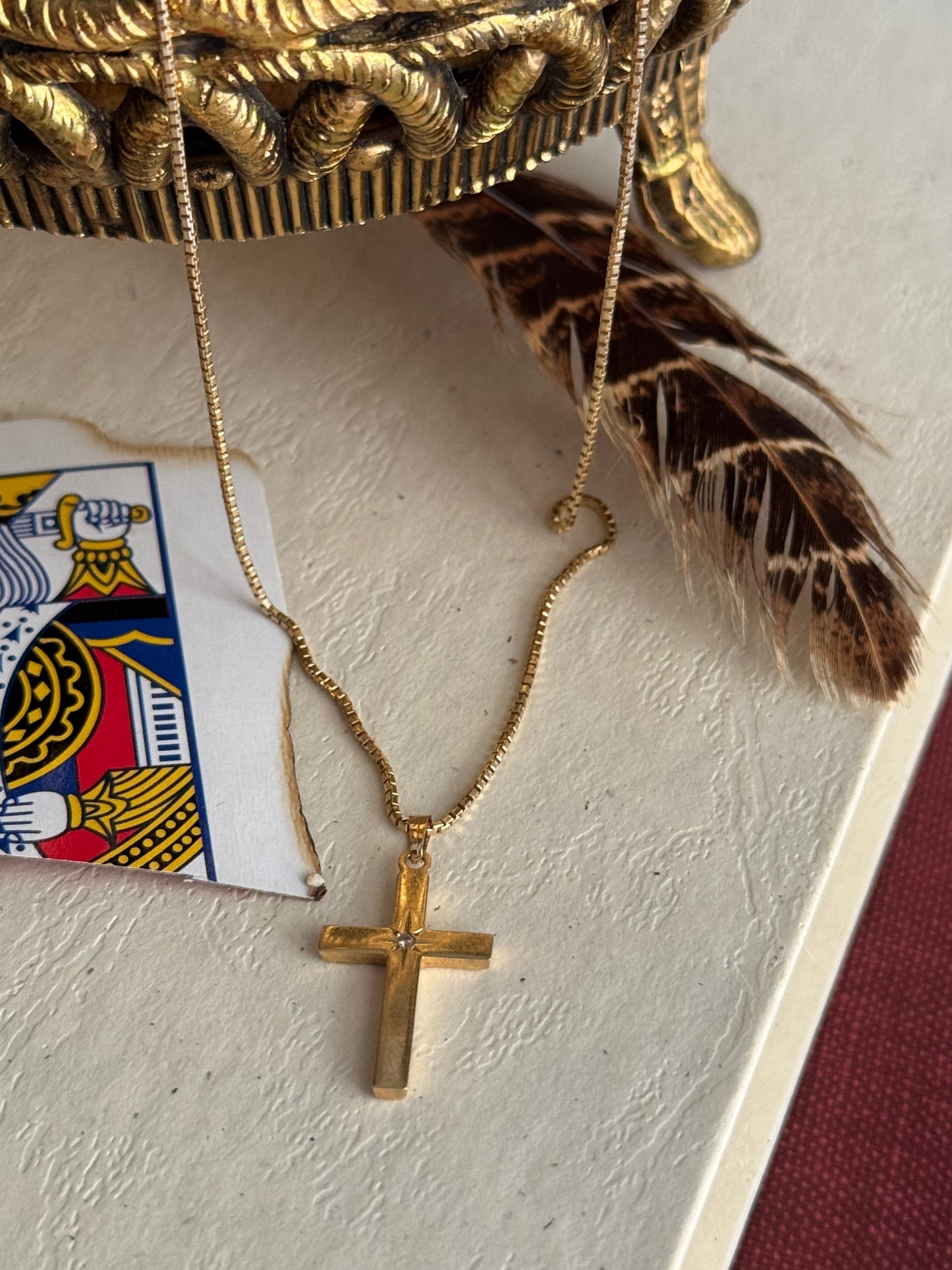 Vintage 14k Starburst Cross