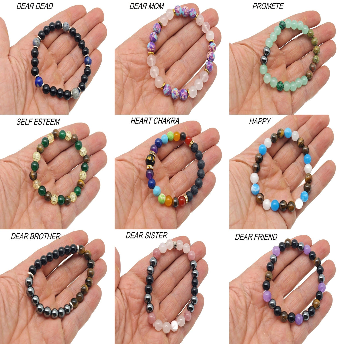 Intention Bracelet Crystal - Choose Your Bracelet - Handmade Men&Women Stretchy Bracelet - MIX
