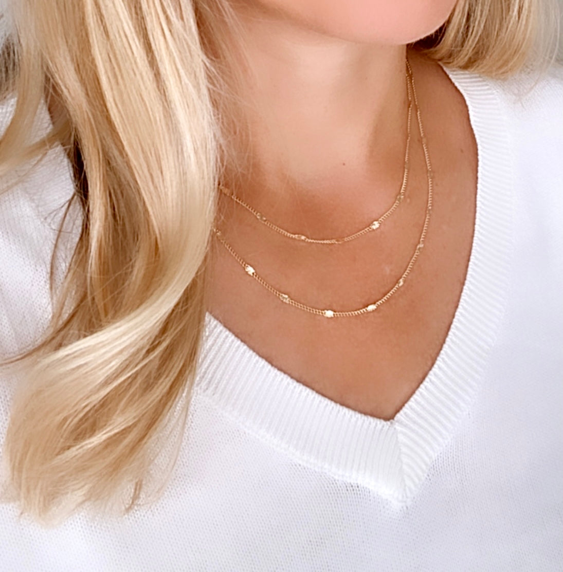 Dainty Gold Filled Celestial Chain Necklace Simple Layering Necklace Curb Chain Everyday Necklaces Christmas Gift Star Chain Necklace