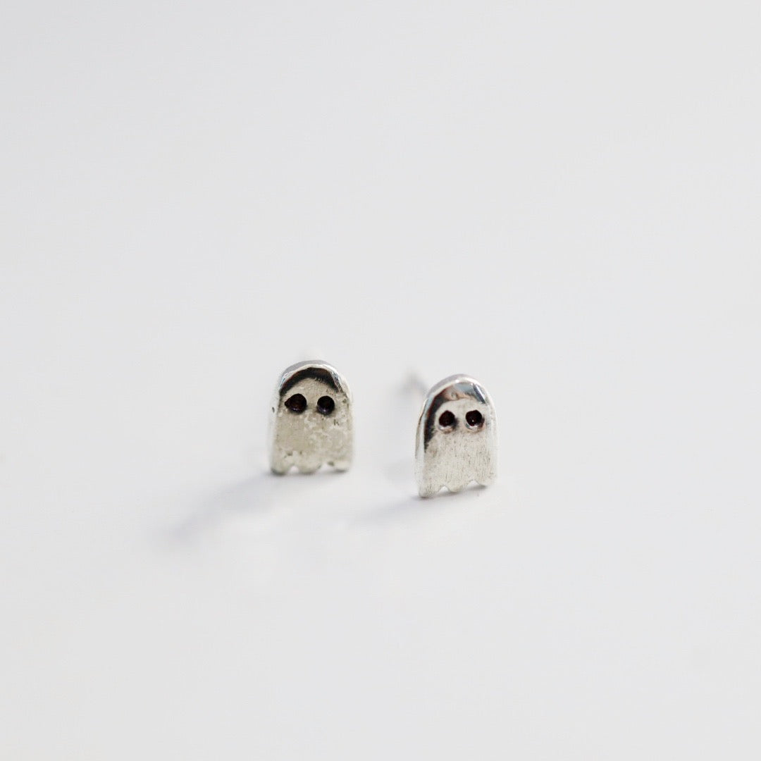 Sterling Silver Ghost Stud Earrings / ready to ship