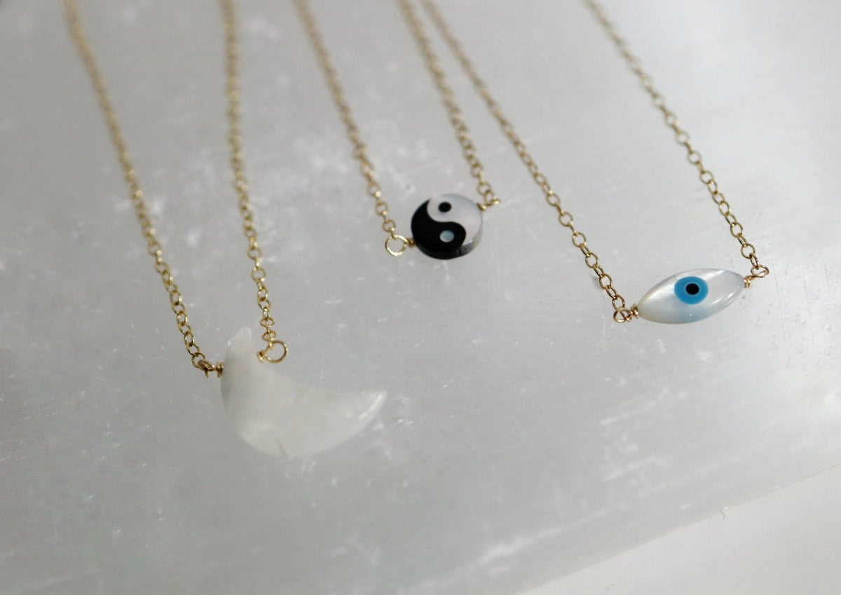 Yin Yang  Peace Sign Layering Necklace - Choose your Metal - Sterling Silver or Gold Fill