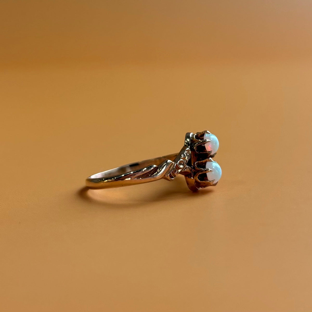 Double Opal Ring | 10K Yellow Gold | Vintage