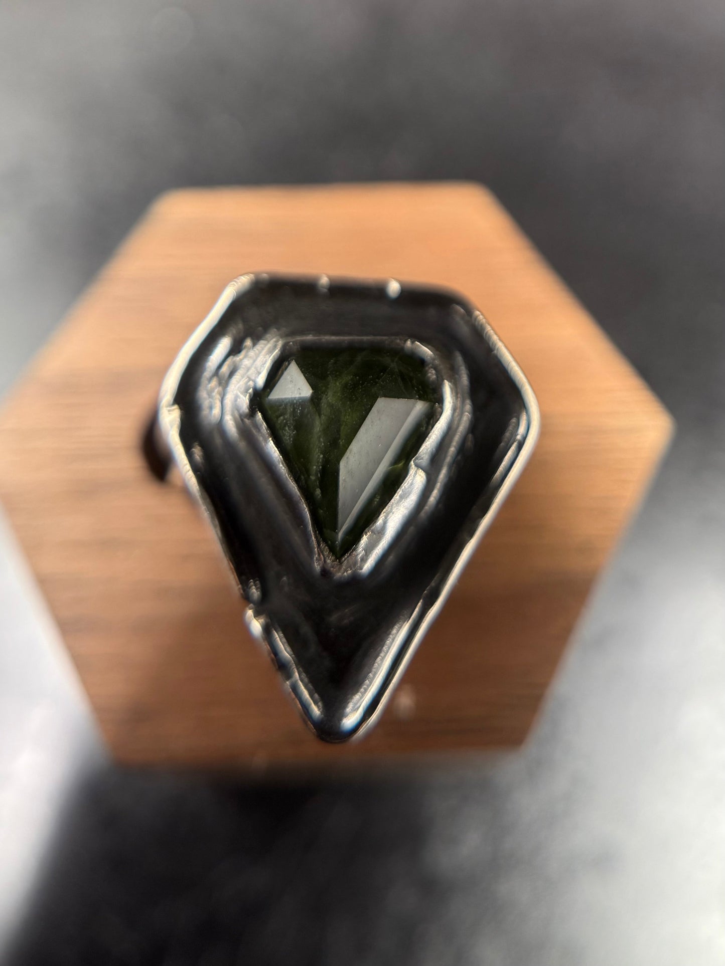 Peridot Shield Ring