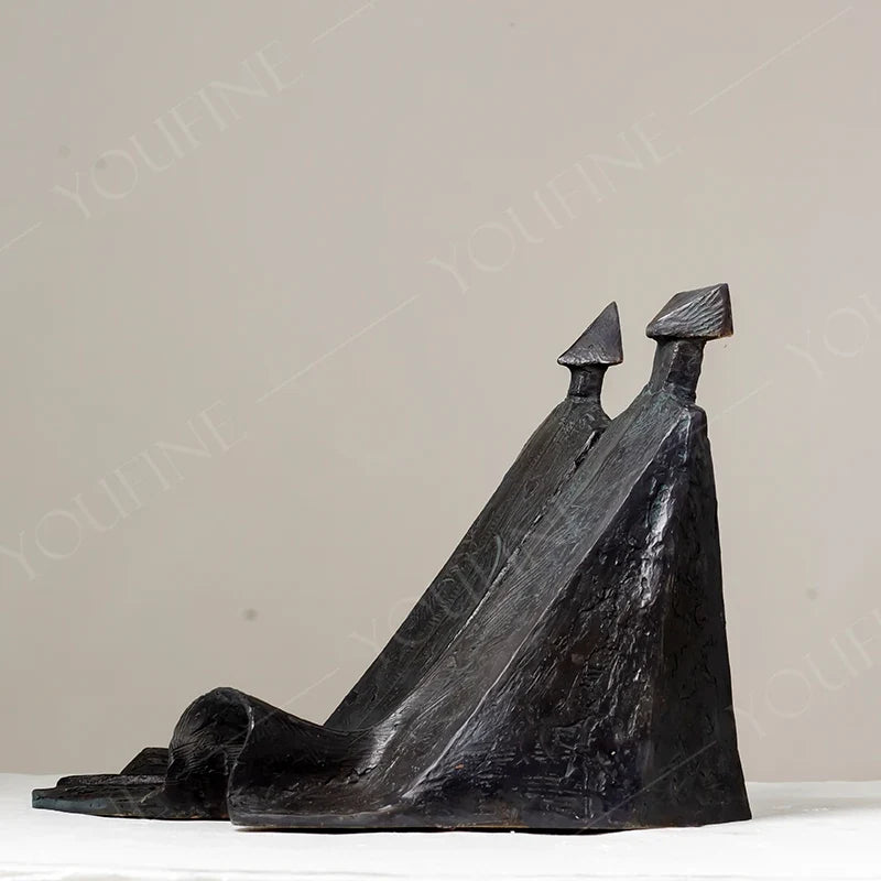 Abstract Cloaked Figures Bronze Sculpture